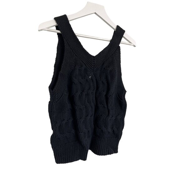 Zara Black Cable Knit Sweater Vest - Picture 2 of 5